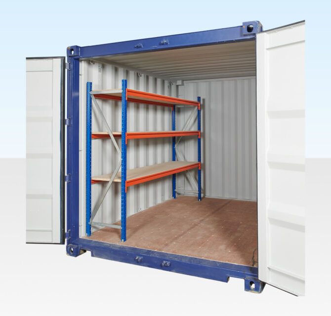 Adjustable, Heavy Duty Three Tier Container Racking (Single Bay)